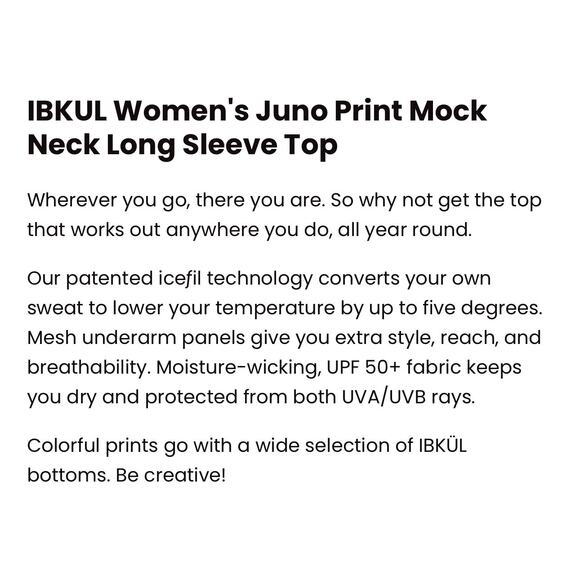 IBKUL Juno Print Cool Feel Mockneck 1/4 Zip Active Top Womens Size S Performance - Picture 7 of 8